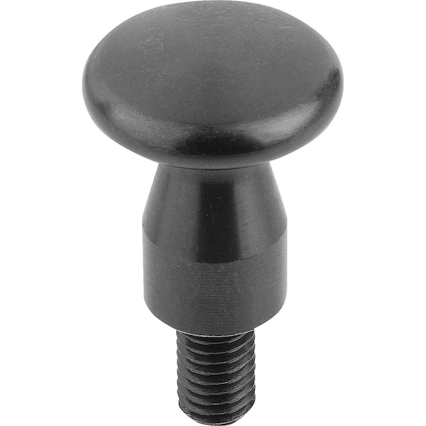 Flat Knob Flat D=M10X16 D1=32, Form:L Steel, Black Oxidized